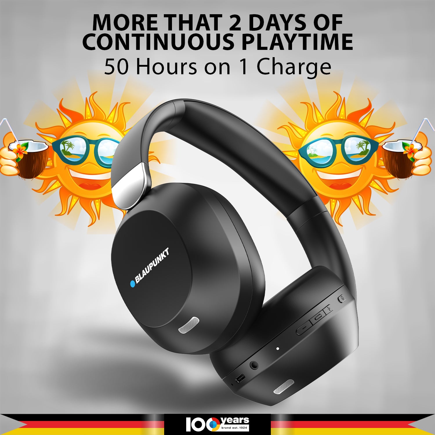 Premium Hybrid ANC Over Ear Headphone BH61 by Blaupunkt