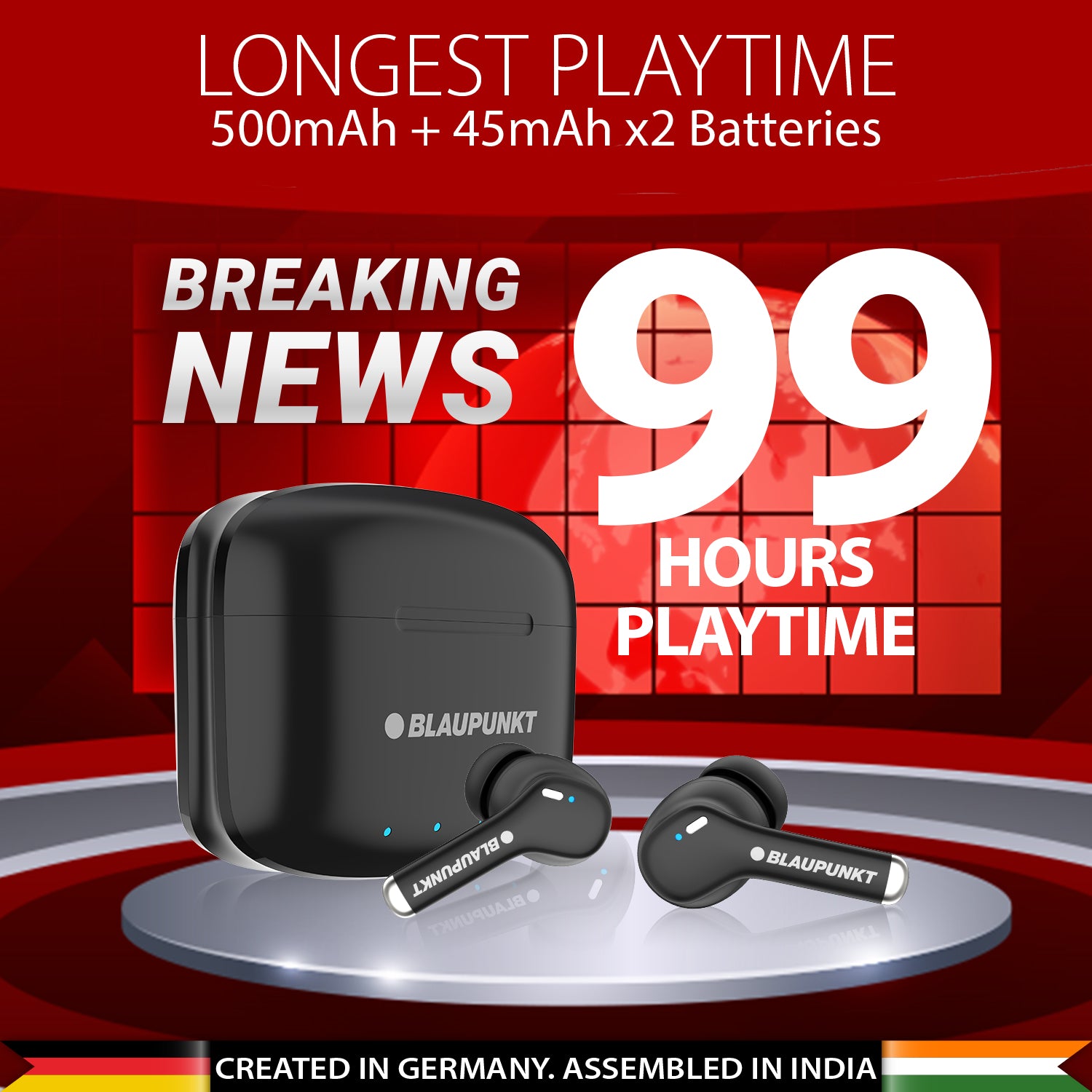 Refurbished Earbuds BTW100 Xtreme by Blaupunkt (BK)